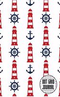 Dot Grid Journal: Nautical Sea Lighthouse Theme Dotted Pages Blank Notebook 6x9 120