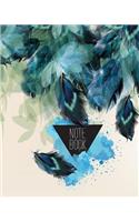 Notebook: Feather Cover: Journal Notebook Diary (4 inside patterns): Lined, Dot Grid, Line Grid, Blank No Lined, Total 120 pages, (8" x 10")