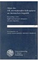 Akten Des VIII. Internationalen Kolloquiums Zur Lateinischen Linguistik