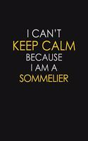 I Can't Keep Calm Because I Am A Sommelier: Motivational: 6X9 unlined 129 pages Notebook writing journal