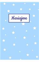 Mariajose: Personalized Name Journal. Wide Ruled (Lined) Writing Diary, Composition Book. Baby Blue Stars Cover for Girls, Kids and Teens