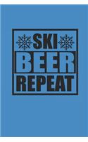 Ski Beer Repeat: Notizbuch Ski Notebook Schi Journal 6x9 Lined