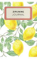 Ziplining Journal: Cute Yellow Lemon Tropical Dotted Grid Bullet Journal Notebook - 100 Pages 6 X 9 Inches Log Book