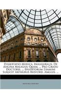 Dissertatio Medica, Inauguralis, de Angina Maligna