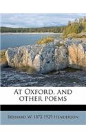 At Oxford, and Other Poems