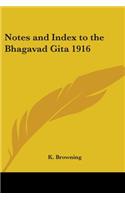 Notes and Index to the Bhagavad Gita 1916
