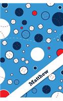 Etchbooks Matthew, Baseball, Wide Rule, 6 X 9', 100 Pages