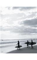 notebook: surfers, 80 lined pages, matte cover, 8 x 10, glossy cover