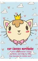 Cat Lovers Notebook: Cat Lover's Journal: Kawaii Kitty Cat Wide Ruled Lined Journal for cat lovers and cat owners - Lined Notebook - Cat lined journal -Journal With Quot