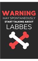 Warning May Spontaneously Start Talking About Labbes: Lined Journal, 120 Pages, 6 x 9, Funny Labbe Notebook Gift Idea, Black Matte Finish (Warning May Spontaneously Start Talking About Labbes Journal)