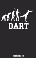 Dart Notizbuch: 6'x9' 120 blanko Seiten - Dart Evolution Spieler Notizbuch - Weihnachtsgeschenk oder Geburtstagsgeschenk - Idee für Dart Fans, Spieler, Trainer, die