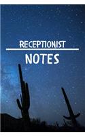 Receptionist Notes: Receptionist Career School Graduation Gift Journal / Notebook / Diary / Unique Greeting Card Alternative