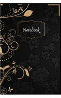 Elegance title ... (Diary, Notebook) (Journals): Lined Journal (Notebook, Diary) with 100 Inspirational Quotes, Gold Lettering Cover, 6x19, Black Soft Cover, Matte Finish, Journal for Women - girls