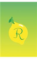 R: Lined Journal/Notebook Personalized with Letter Monogram for Lemon Lovers