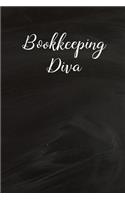 Bookkeeping Diva: Funny Bookkeeper Saying Blank College Lined Notebook Gift for Women 6" x 9"