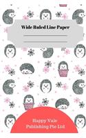 Cute Hedgehog Theme Wide Ruled Line Paper