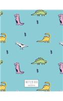 Notebook: Dinosaur on green cover and Lined pages, Extra large (8.5 x 11) inches, 110 pages, White paper(1 Dinosaur on Green Notebook)