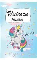 Unicorn Notebook: Unicorn - Unicorns and Rainbow Fantasy Cute Unicorn Notebook: 150+ Pages of 6x9