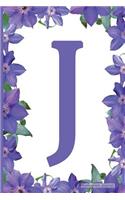 Monogram Journal - Initial J (Purple Flower): 6" x 9", Monogram Initial Lined Journal, Durable Cover,150 Pages For Writing, Notes (Journal, Notebook)