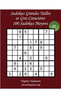 Sudokus Grandes Tailles et Gros Caractères - Niveau Moyen - N°1