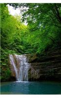 A Waterfall and a Lake in the Woods Nature Journal: 150 Page Lined Notebook/Diary