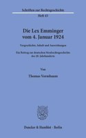 Die Lex Emminger Vom 4. Januar 1924