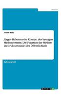 Jürgen Habermas im Kontext des heutigen Mediensystems. Die Funktion der Medien im Strukturwandel der Öffentlichkeit