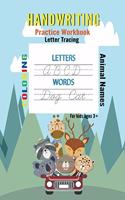 Handwriting Practice Workbook for Tracing Letters and Coloring