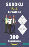 Sudoku Fácil para Abuelo. 100 Rompecabezas Volumen 7: sudoku con solución para personas mayores, Regalo para Abuelo.