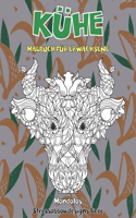 Malbuch für Erwachsene - Stressabbau Designs Tiere - Mandalas - Kühe