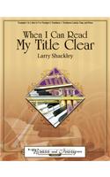 When I Can Read My Title Clear