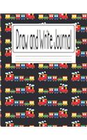 Draw And Write Journal: Writing Drawing Journal for Kids with Colorful Train Theme