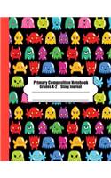 Primary Composition Notebook: Primary Composition Notebook Story Paper - 8.5x11 - Grades K-2: Little Monster School Specialty Handwriting Paper Dotted Middle Line (Kindergarten C(1 Little Monster)