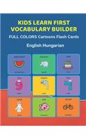 Kids Learn First Vocabulary Builder FULL COLORS Cartoons Flash Cards English Hungarian