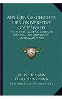 Aus Der Geschichte Der Universitat Greifswald