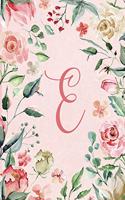 Planner Undated 6"x9" - Pink Green Floral Design - Initial E: Non-dated Weekly and Monthly Day Planner, Calendar, Organizer for Women, Teens - Letter E