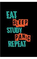 Eat sleep study panic repeat: 6x9 Exam - dotgrid - dot grid paper - notebook - notes