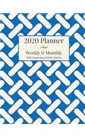 2020 Planner Weekly & Monthly With Inspirational Bible Quotes: Jan 1, 2020 to Dec 31, 2020 - Monthly/Weekly Goal Setting, Weekly Review; Daily Schedule, To Do List, Habit Tracker, Menu - Blue Teal Turquoise and 