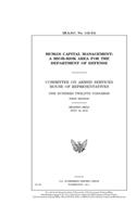 Human capital management: a high-risk area for the Department of Defense