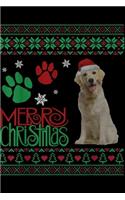 Merry Christmas: Merry Christmas Golden Retriever Holiday Dog Lover Journal/Notebook Blank Lined Ruled 6x9 100 Pages