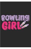 Bowling Girl: Notebook A5 Size, 6x9 inches, 120 lined Pages, Bowling Shoes Girl Girls