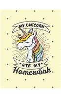 My Unicorn Ate My Homework Notebook - Wide Ruled