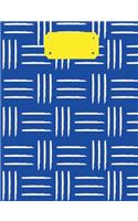 Blue & Gold Tribal Composition Notebook: Back To School Supplies; Wide Ruled Primary Book