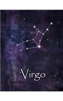 Virgo: Constellation Lined Journal or Notebook, Deep Space and Virgo Design, 8.5 x 11, 150 Fully Lined Pages