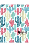 Notebook: Cactus Cover and Dot Graph Line Sketch Pages, Extra Large (8.5 X 11) Inches, 110 Pages, White Paper, Sketch, Draw and Paint(1 Cactus Notebook)