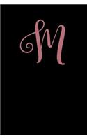 M: Rose Gold Monogram Blank Lined Journal