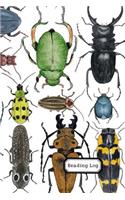 Reading Log: Reading Log and Book Record for Kids - With Water-Colored Beetles Cover