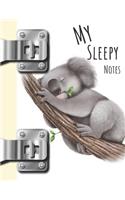 My Sleepy Notes: Koala Bear College Ruled Composition Writing Notebook