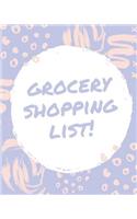 Grocery Shopping List: 8x10 Food Recipe Preparation & Stuff Buying Planner, Customized Buying Period