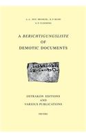 Berichtigungsliste of Demotic Documents. B. Ostrakon Editons and Various Publications